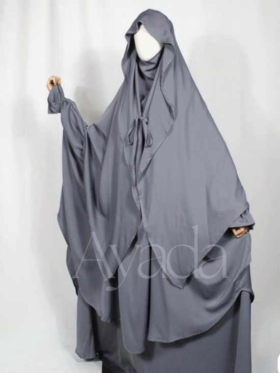 Ayada Other - Modest Three Piece Jilbeb Set in Slate Gray *INCLUDING CAPE*